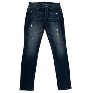 Express distressed stretch legging mid rise blue jeans size 4S